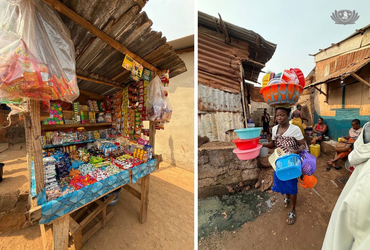 排列疊得整齊的貨品。