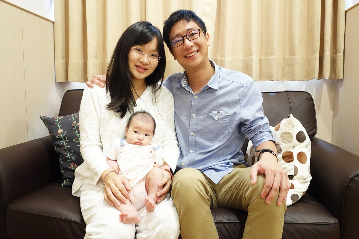 寗先生一家人在大林慈濟產後護理之家坐月子，度過了一個月的美好時光。