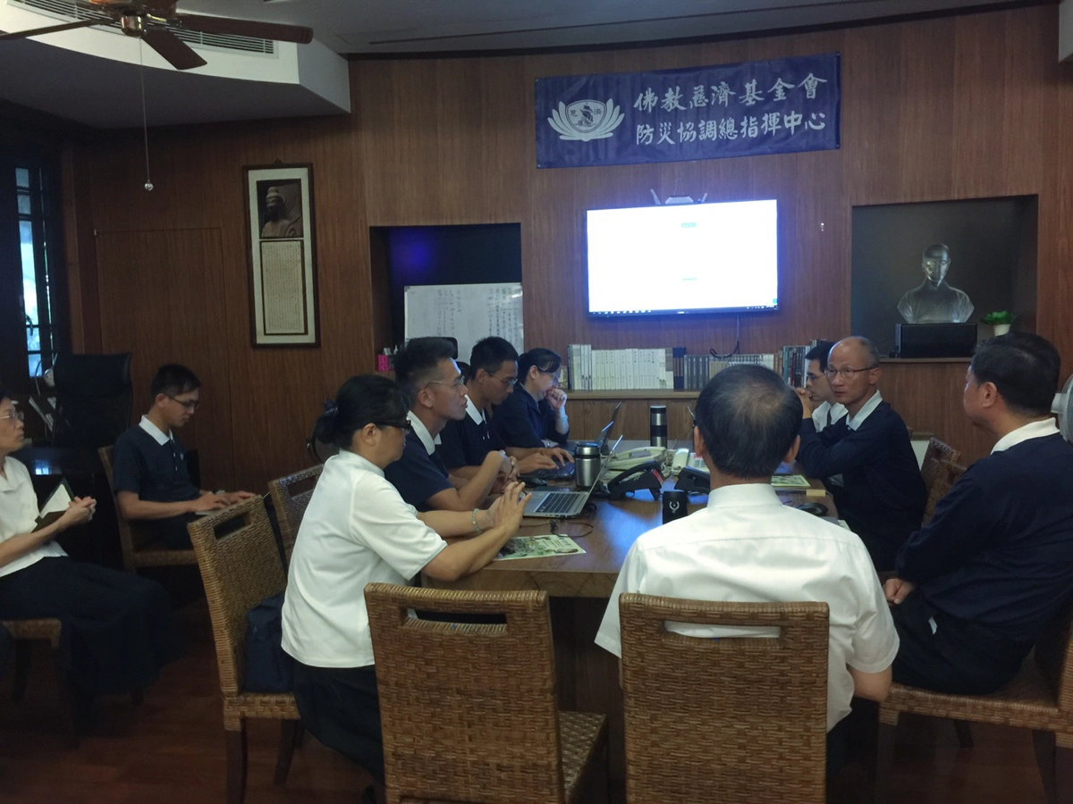 針對米塔颱風來襲，中央災害應變中心於29日08：30成立，慈濟基金會也於29日下午成立「防災協調總指揮中心」。【圖：慈濟基金會提供】
