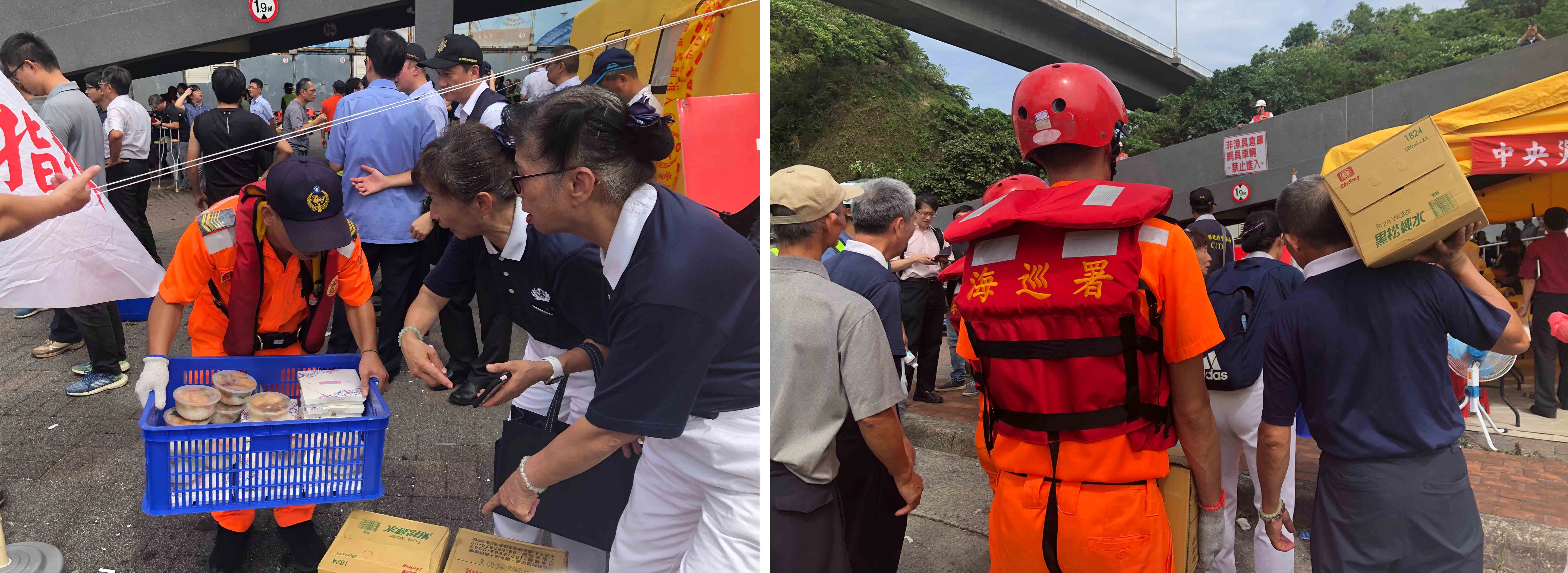 宜蘭南方澳跨港大橋10月1日早上9點30分左右傳出坍塌意外，慈濟志工立即投入關懷，截至1日下午三點前也立即準備360份熱食便當，供救災人員補充體力。