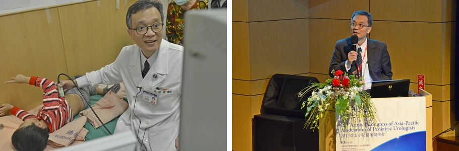 楊緒棣副院長長年致力小兒泌尿科，於2013年參加亞太國際泌尿科醫學會，展現研究亮點。(圖/台北慈濟醫院)