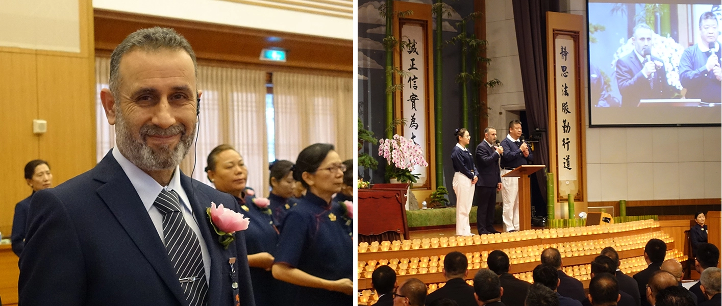 曾經是敘利亞難民的大學教授主麻，多年來他與土耳其慈濟志工一起為敘利亞孩童教育盡心力。(攝影：陳誼謙)