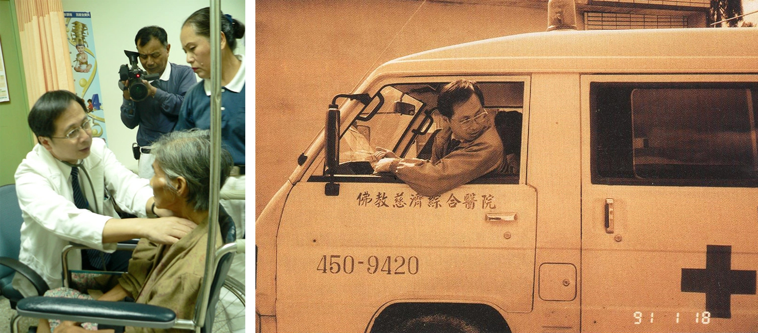 曾有一位快往生的病患，提出一個要求：「希望能夠回家一趟。」王英偉親自開車送他回去。