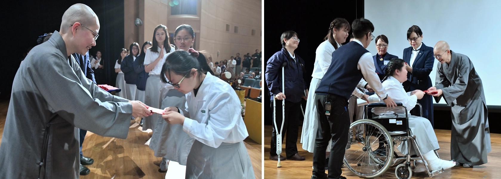 今天靜思精舍師父帶來上人的祝福，包括慈大劉怡均校長、何昆益主任秘書、慈懿會和師生們一起用最虔誠的心回顧2019年，祝福2020年。