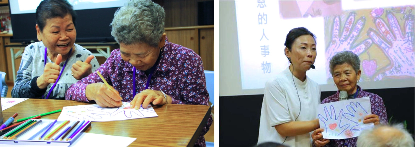 陳碧蓮阿嬤在慈濟的樂齡學堂第一次拿起筆桿子，開始習字也練習作畫，每周一次的課程，從一開始排斥到現在總是期待「快樂上課」。原以為此生已無機會學習，沒想到可以在慈濟享受上課的滋味，還讓她可以執筆寫字作畫。