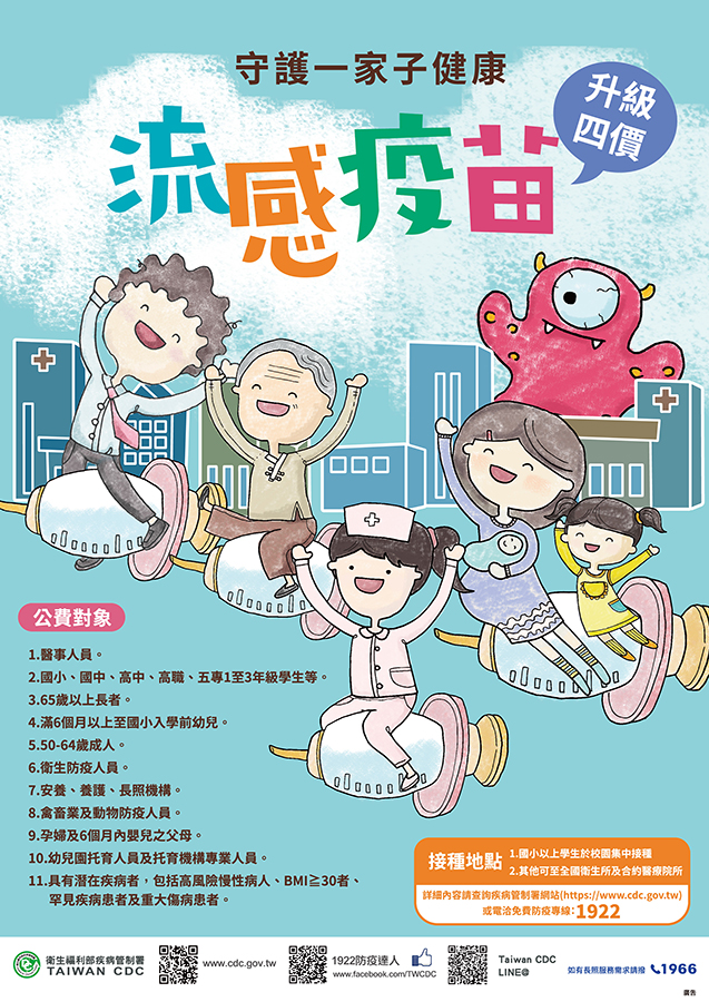 符合公費流感疫苗接種資格的對象。