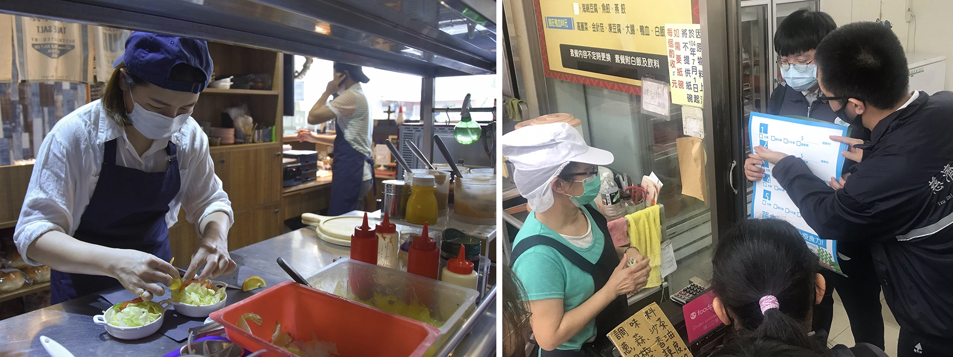 慈濟科大師生親自拜訪店家，還有早午餐店家主動加碼套餐優惠15元。