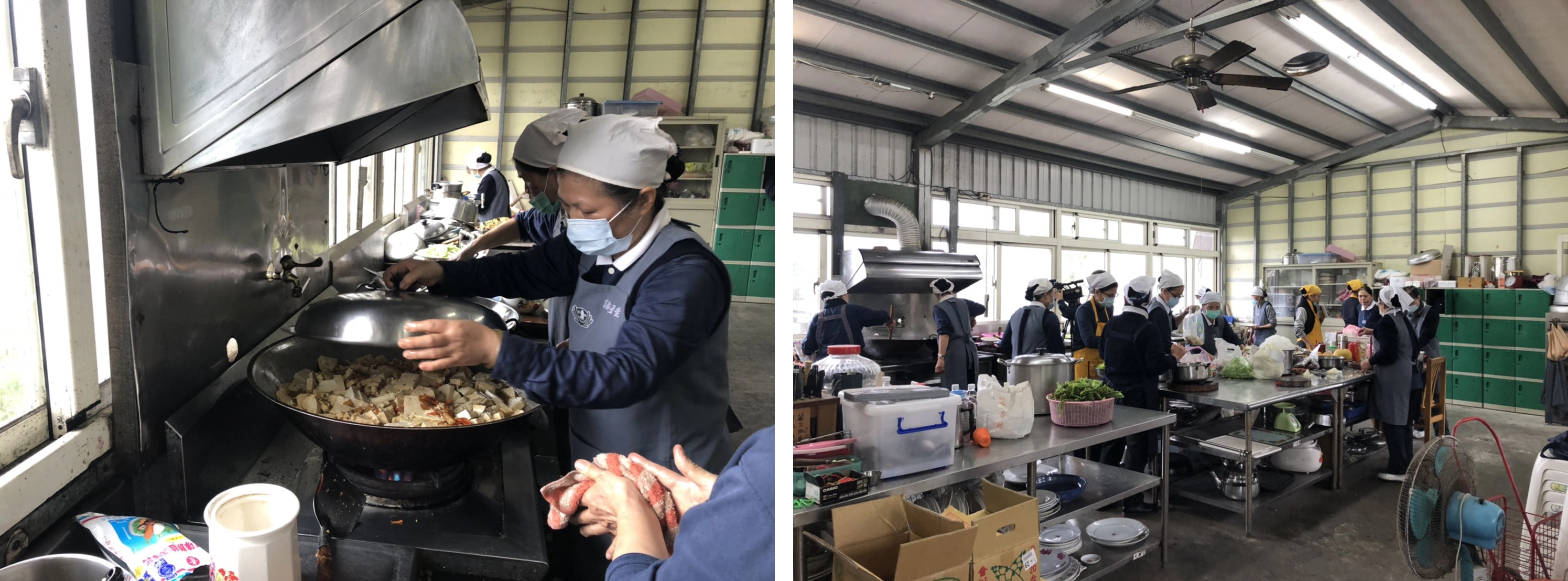 20多位志工負責點心與午餐，為了讓大家吃得開心，志工們在廚房忙進忙出。