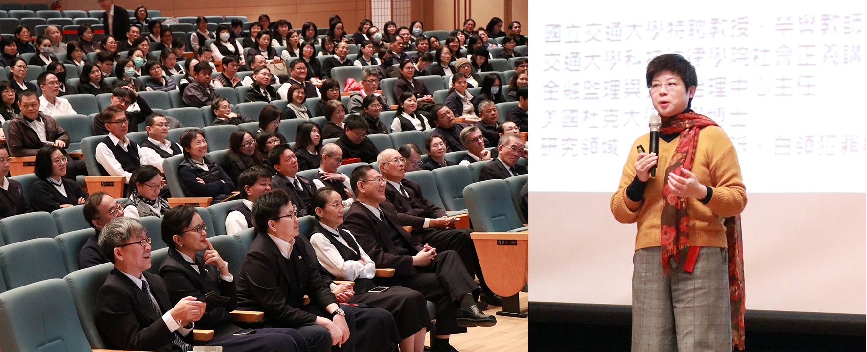 很多人認為「教學、研究、服務」三者無法兼顧，但在林志潔教授看來這三者並不衝突，她認為老師在選擇研究主題時，心裡要想如何教出未來可以與印度、馬來西亞、日本等世界人才競爭的學生，老師是弓，學生是箭，老師要幫助學生飛的高又遠。