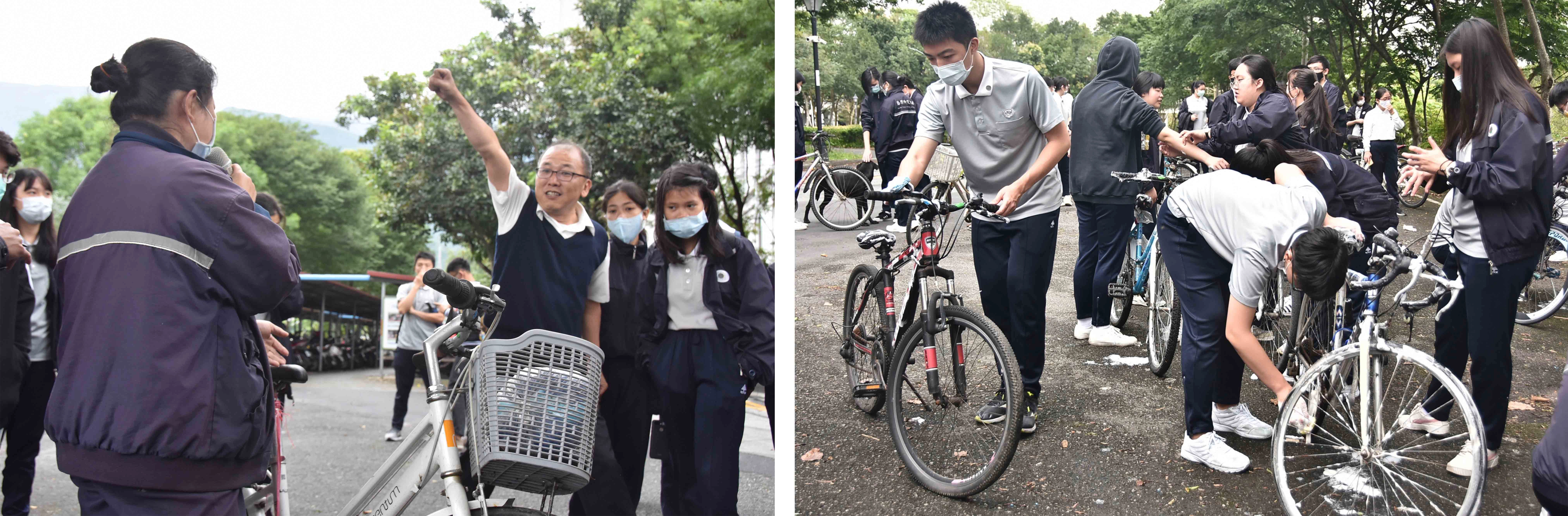 （圖右）廢棄腳踏車中不乏美利達、捷安特等知名品牌，要搶要快。（圖右）28台廢棄腳踏車，不論廠牌、新舊，通通100元起標。