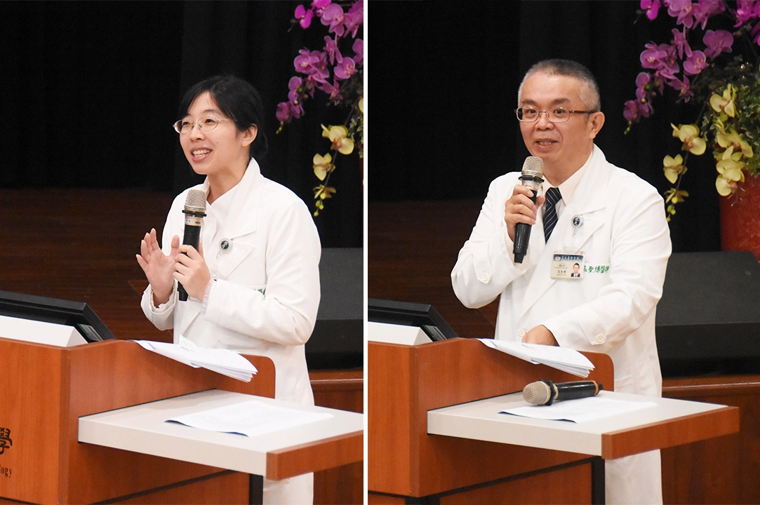 圖左至右：花蓮慈濟醫學中心醫務部主任吳雅汝、醫療人文實踐中心主任高聖博。
