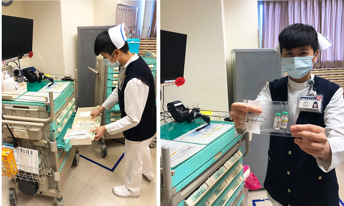 「全自動針劑包藥機」提供全院住院病人針劑單一劑量餐包，更縮短臨床護理師的備藥及給藥時間，打造出溫暖有感的醫療服務。