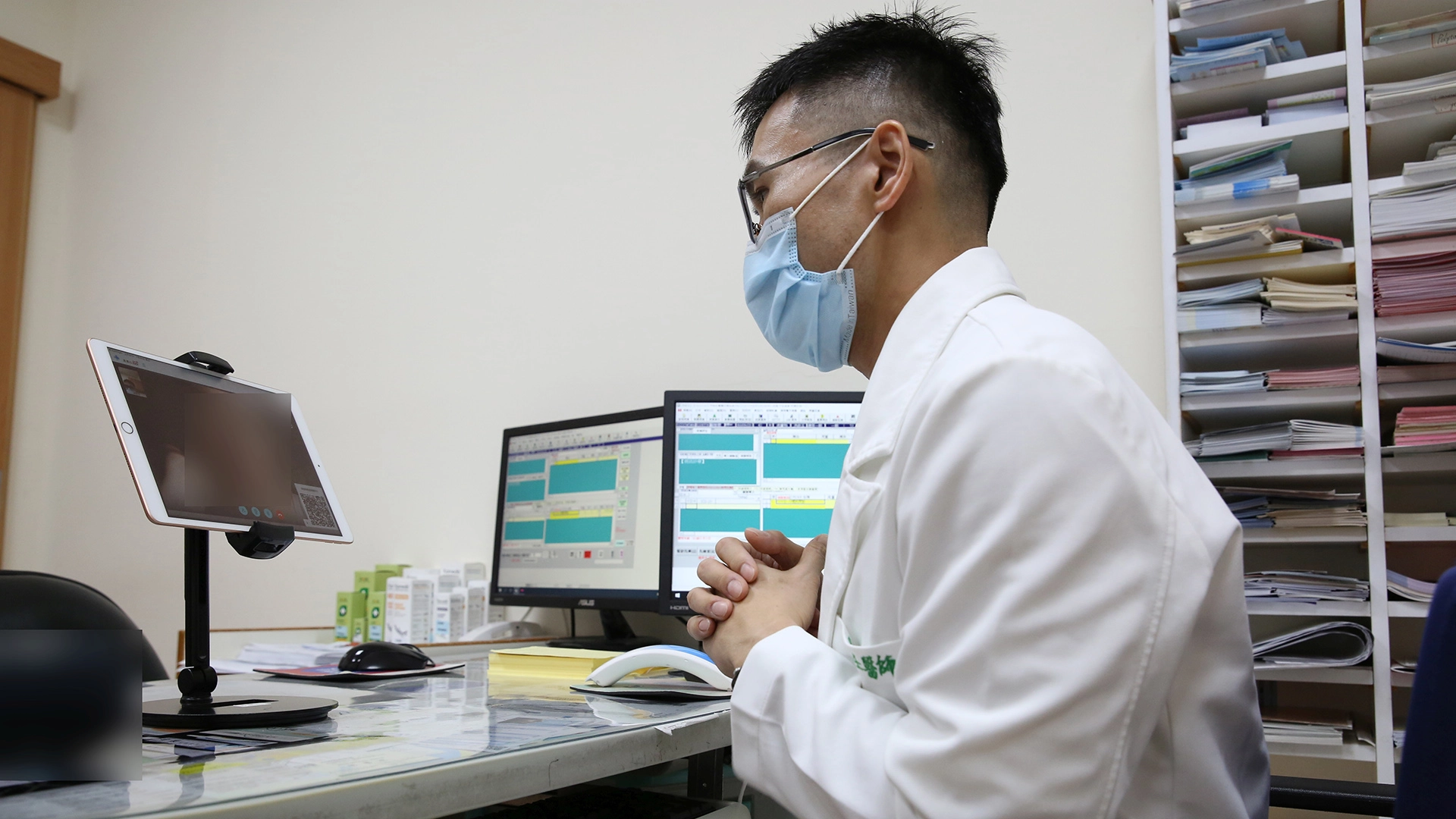 虛擬健保卡結合視訊診療流程。