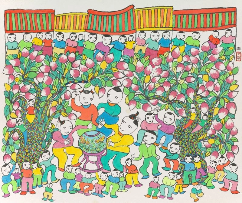 吳李玉哥_(1901-1991)，〈豐年祭〉，1984（國美館提供)。