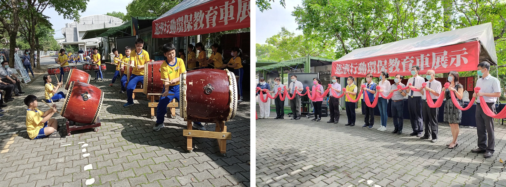 開展前由竹山國小演出太鼓震撼打擊，揭開活動序幕。(攝影：林瑋馨、許昆龍)
