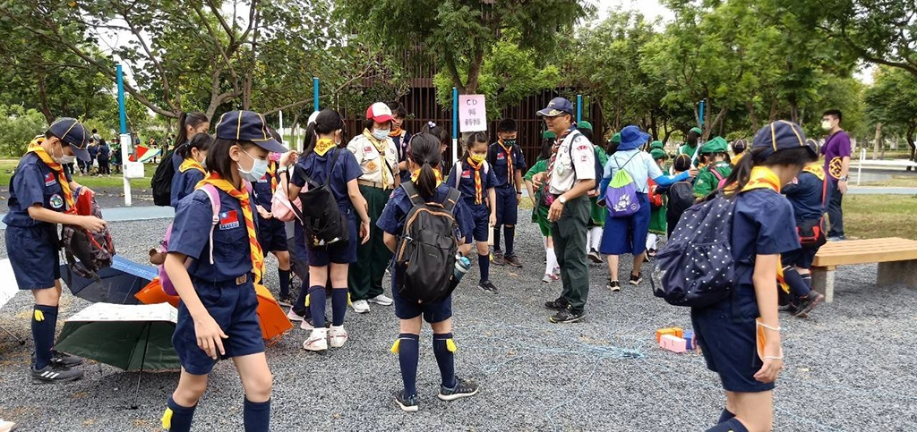 台中市109學年度第2學期國民小學幼童軍聯團活動由西屯國小承辦，西苑高中童軍團支援。