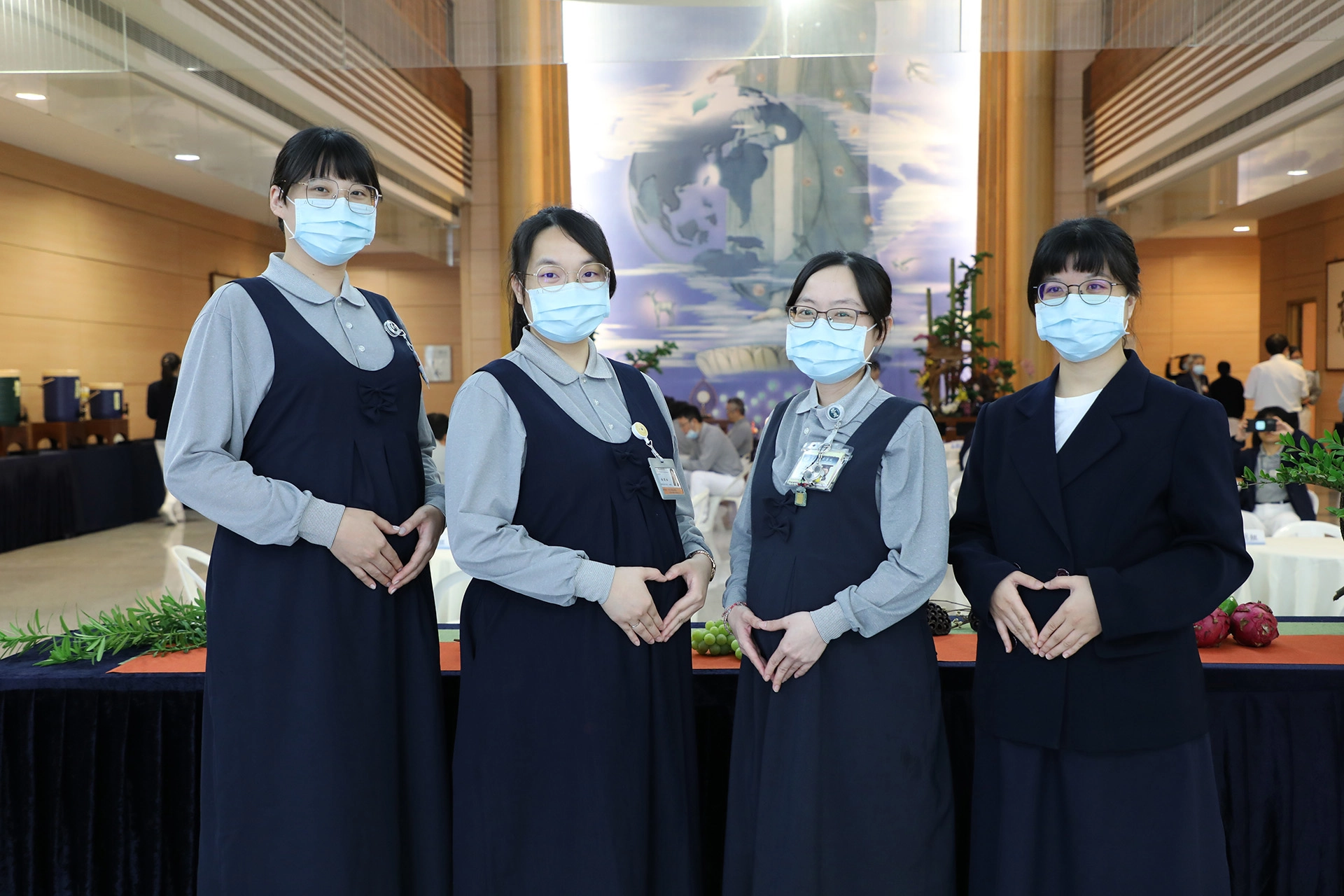 花蓮慈院的孕媽咪們：左起余蕾、林璟妘、賴怡璇、王珮軒