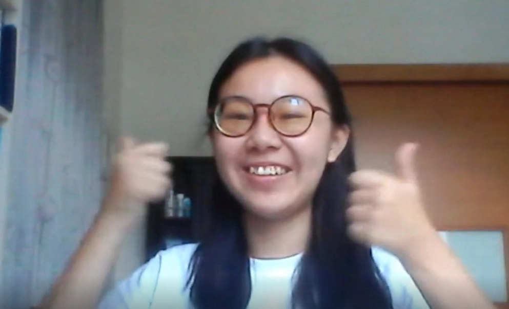 因為疫情爆發，慈大志工自五月開始就沒有進到佳民課輔，透過線上為同學加油