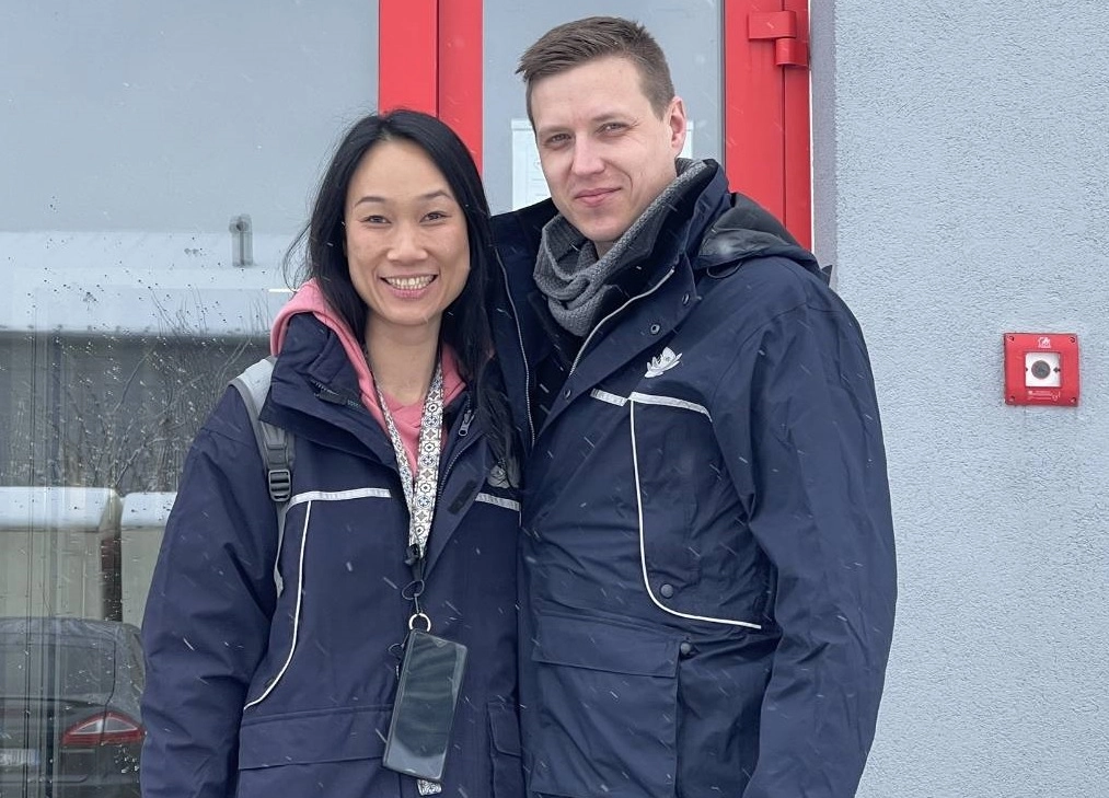 在波蘭的台灣女孩張淑兒與波蘭籍丈夫Łukasz Baranowski。