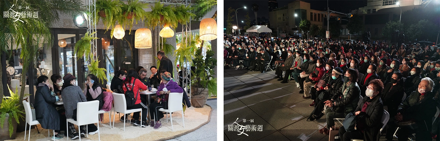 用餐區精心布置沙灘區。／參與人文薈萃音樂嘉年華觀眾。