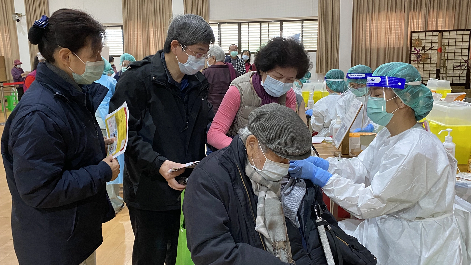 慈濟提供會所作為疫苗施打站，圖為宜蘭聯絡處。