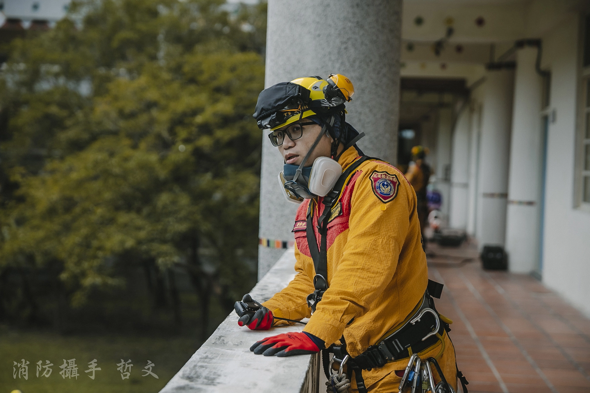 曾獲得鳳凰獎，從事消防工作15年的花蓮縣消防局特搜組員蔡旻諴