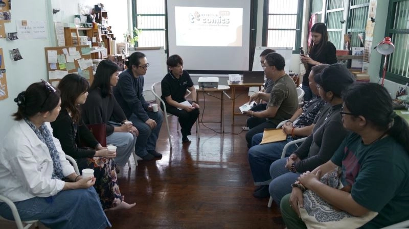 文化部駐泰國文化組與臺灣漫畫家共同拜會泰國漫畫協會（TCA）。