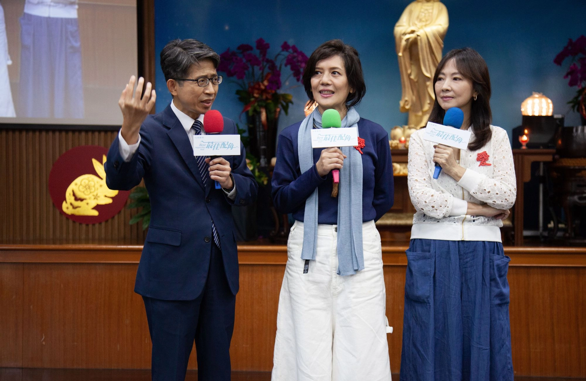 黃柔閩(中)、郭昱晴(右)參加《最佳配角》粉絲見面會。