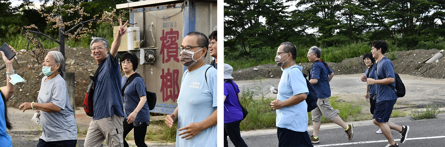 賴俊良副院長與家人一起參加院慶路跑。／賴俊良副院長（中深藍衣者）與家人一起參加院慶路跑。