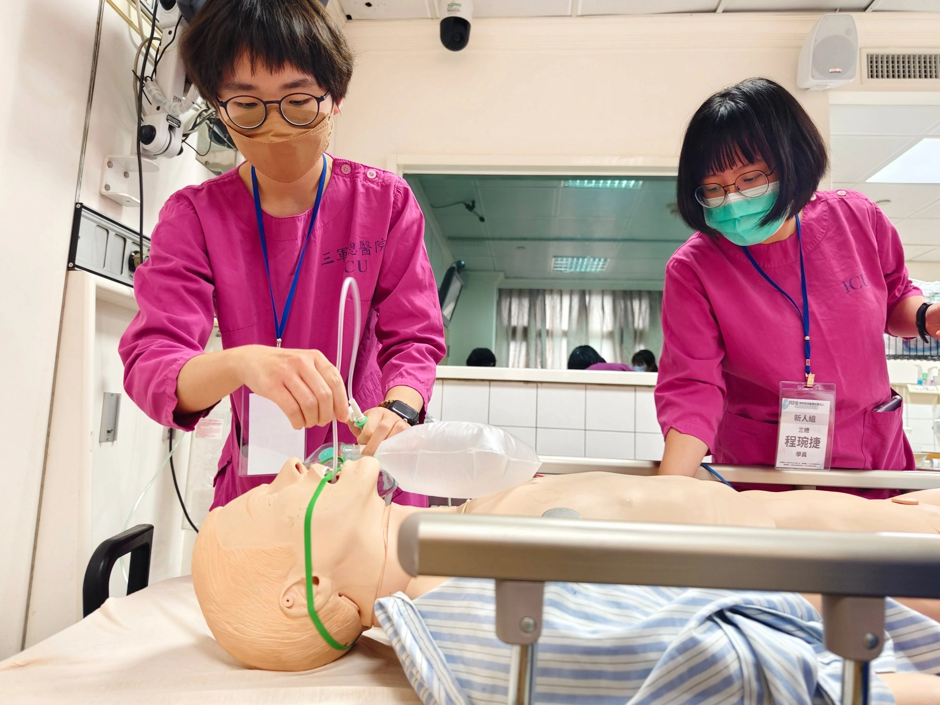 跨院區擬真情境訓練「新人組」三軍總醫院病房情境訓練畫面