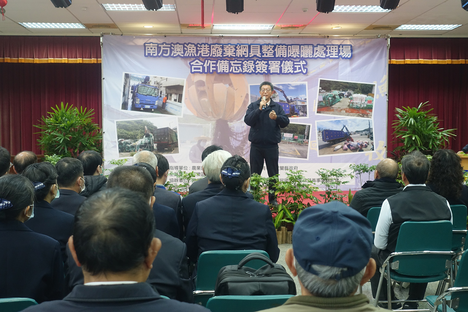 慈濟慈善事業基金會高專柳宗言致詞表示,感恩有這個機會一起努力。(圖為慈濟基金會提供)