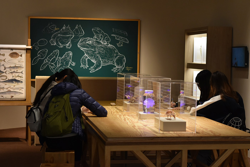 《科畫博物》特展現場打造「透視繪圖」繪畫教室，讓觀眾了解科學繪圖。