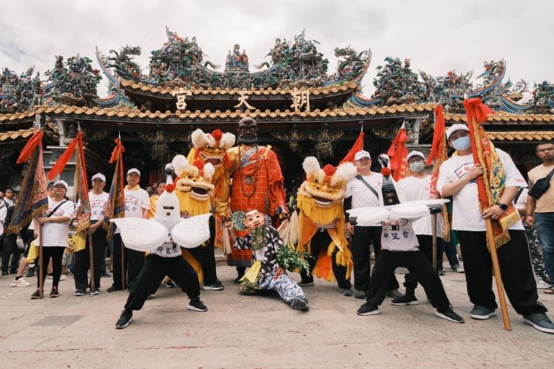 「北港老塗獅白鶴獅陣」成立於1960年，是國定民俗「北港迎媽祖」聖誕遶境中傳統武舘之一，108年登錄為雲林縣文化資產傳統表演藝術。照片提供：雲林縣老塗獅藝陣文化發展協會