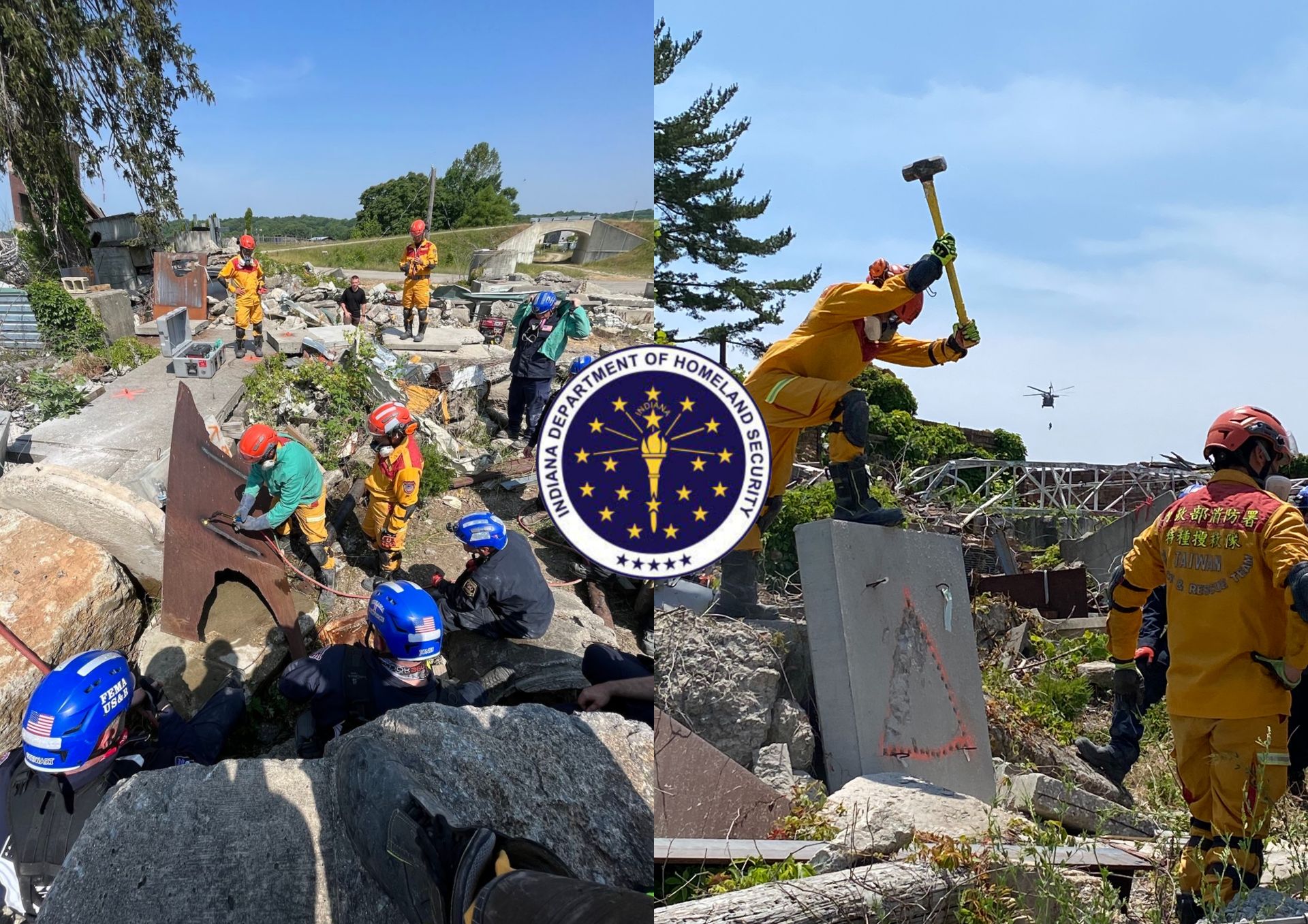 參與印第安納演練防救災演練過程