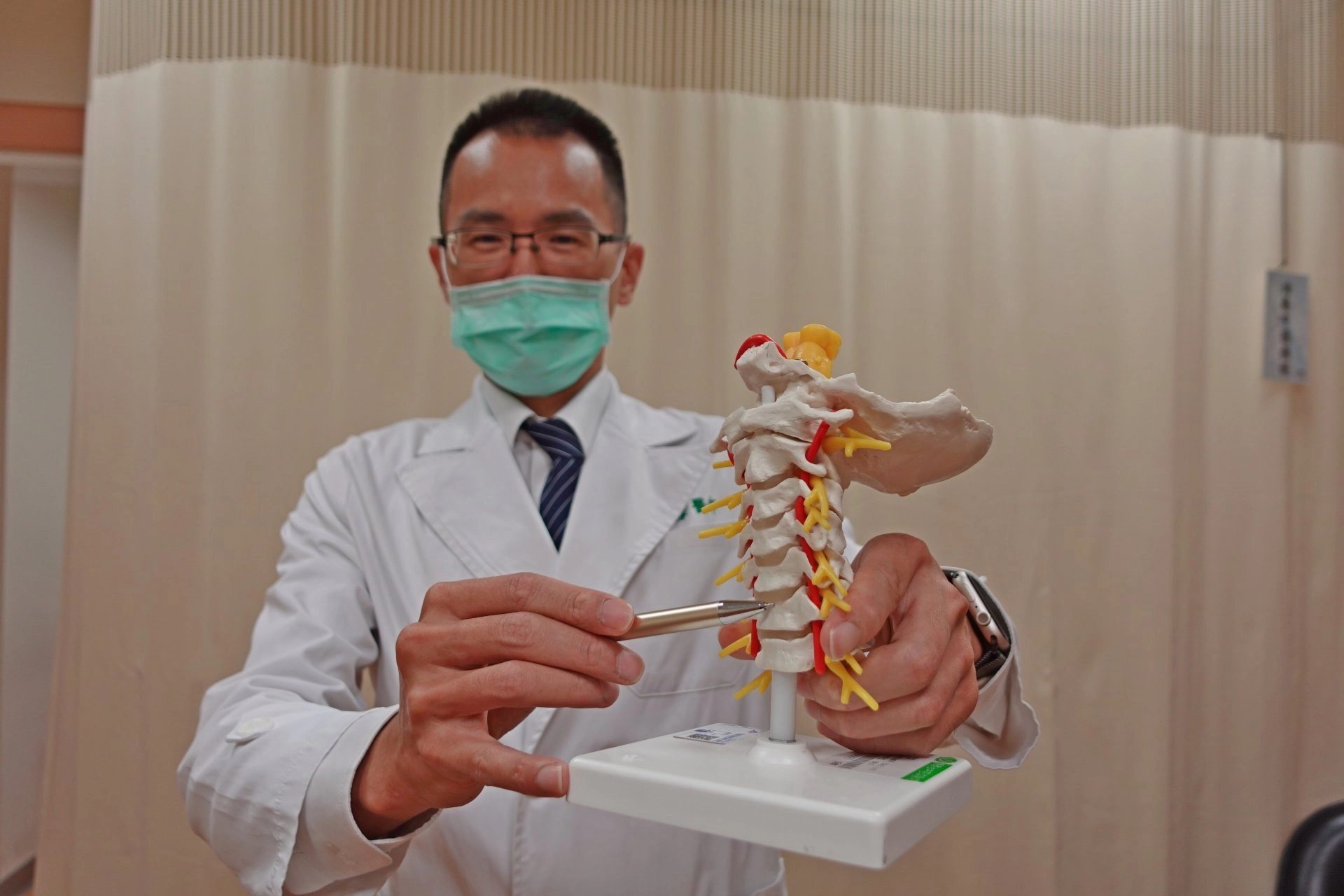 唐宗詠主任說明，椎間盤疼痛原因幾乎來自「肌肉對脊椎的支撐不夠」。