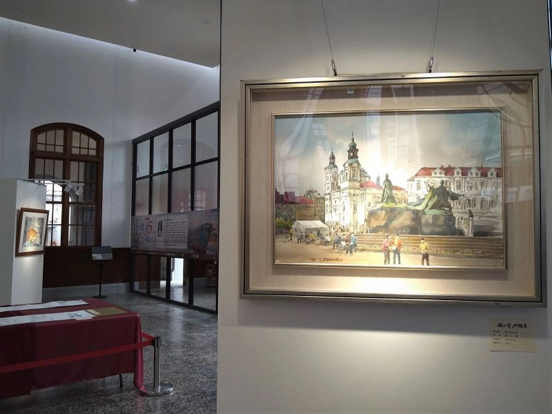 現場展出之水彩作品《醉在布拉》