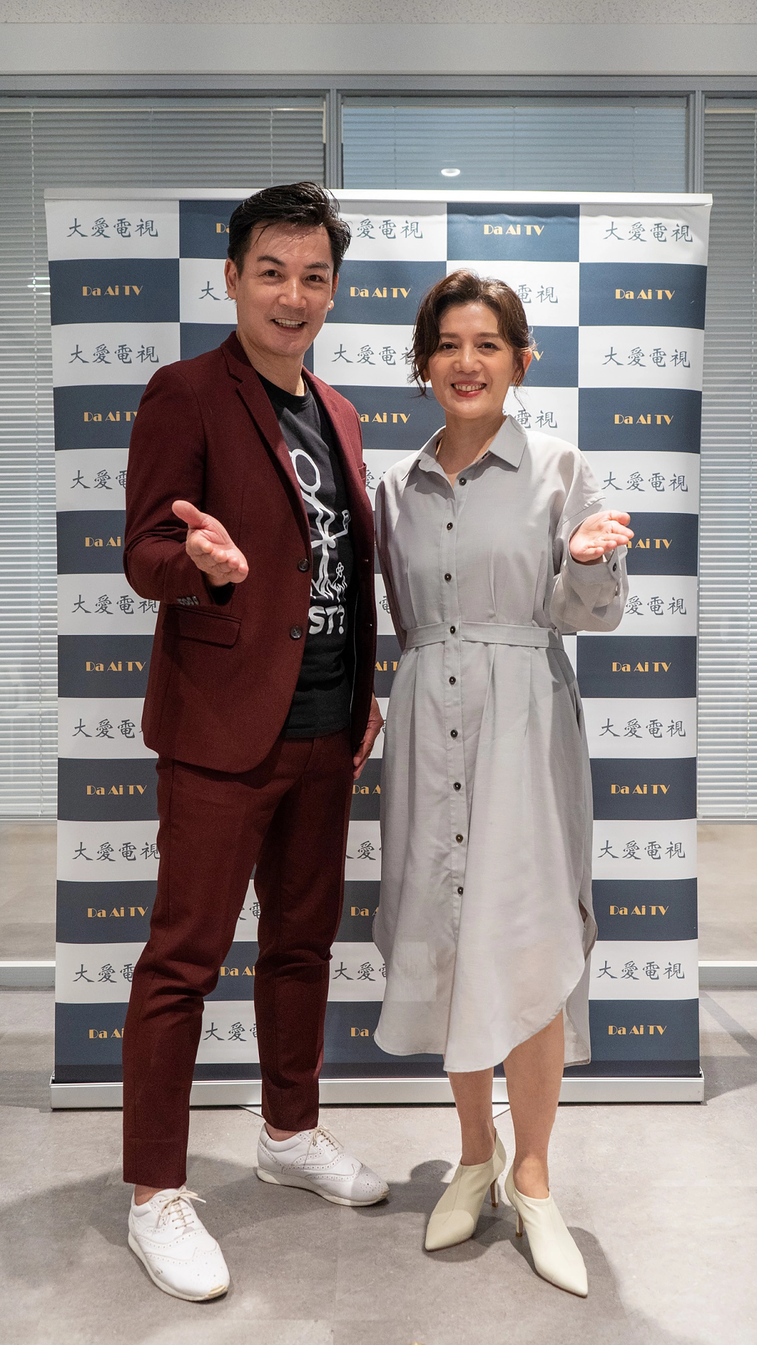 伊正與黃柔閩出席《搜尋者》卡司發布會。