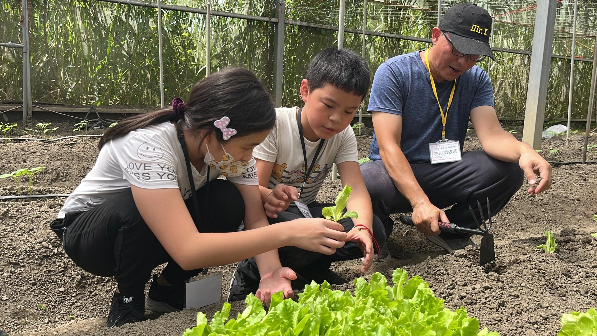 第一天的「小小農夫/食農教育活動」，多元智能探索被歸類於一樓(結合肢體動覺與自然博物)。該課程設計讓孩子下田種菜，學習蔬菜的育苗及定植。