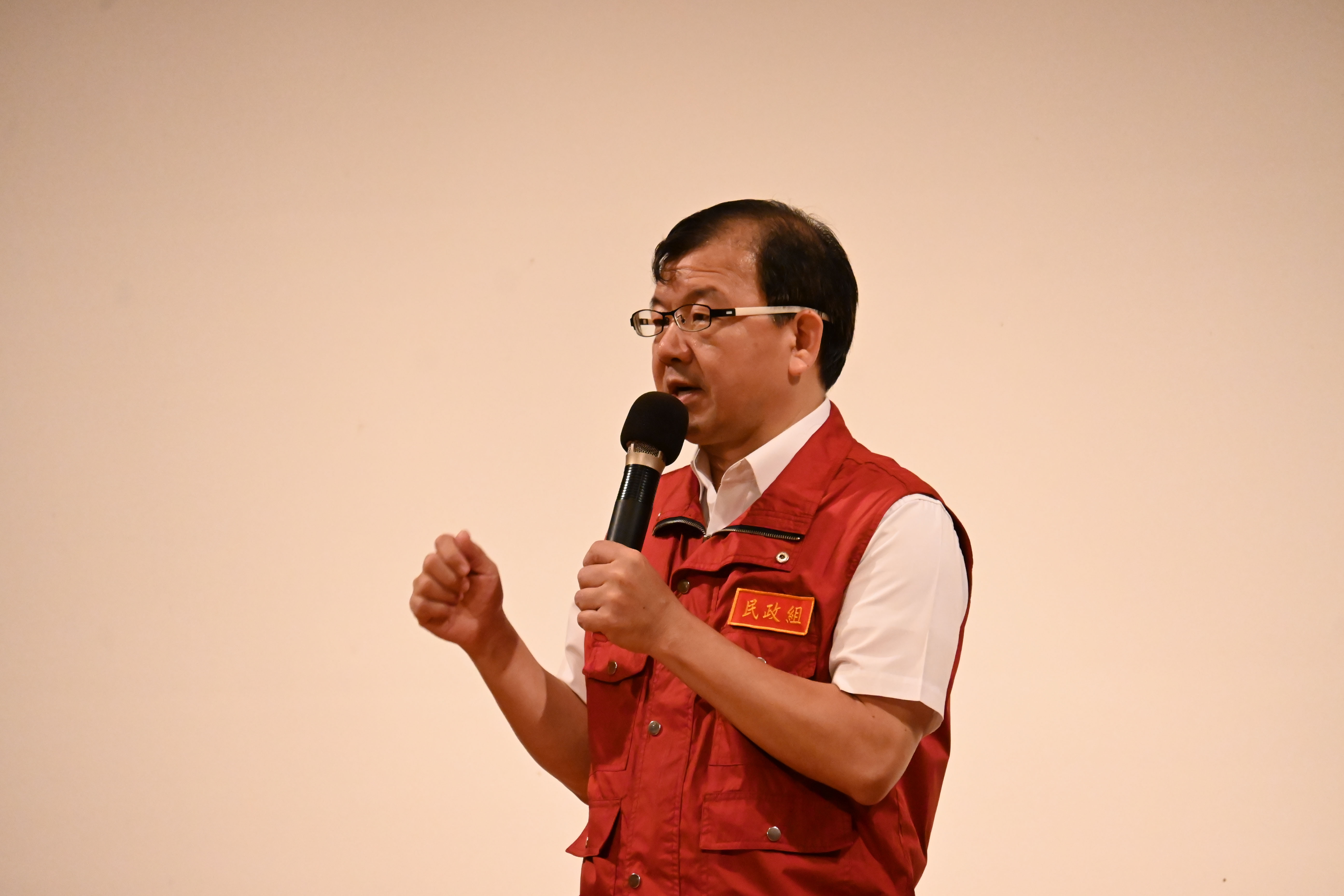 新北市民政局林耀長局長特地感謝慈濟基金會提供優質的場地，讓替代役的學員專心學習。
