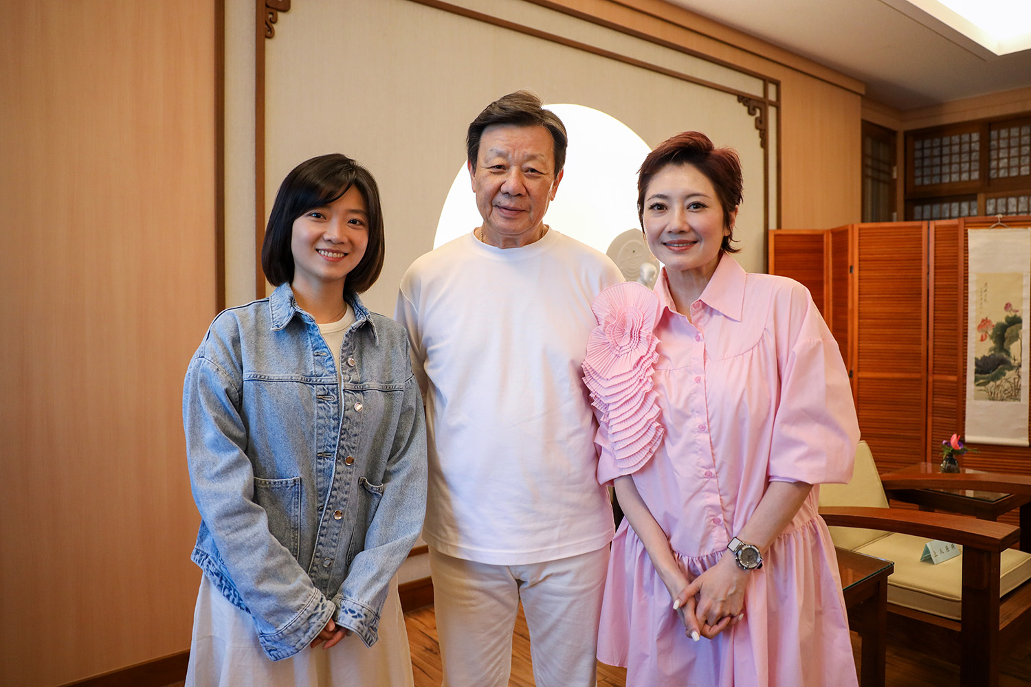 大愛劇《你好，我是誰2》左起：傅小芸、寇世勳、劉曉憶到臺南宣傳(寇琬婷攝影)。