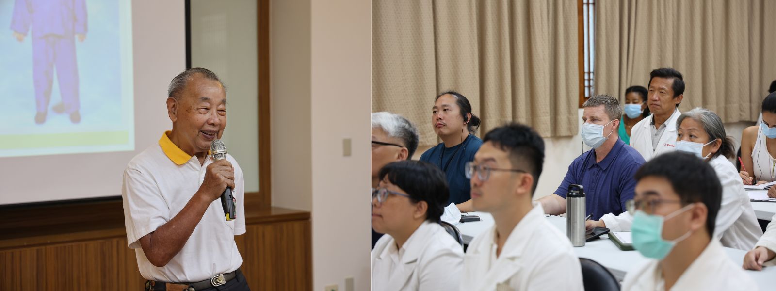 何進修大師表示，外丹功來自於五行通背拳之丹氣門，外丹功其實是一種禪功，首要心平氣和，引導人體探尋先天之炁。