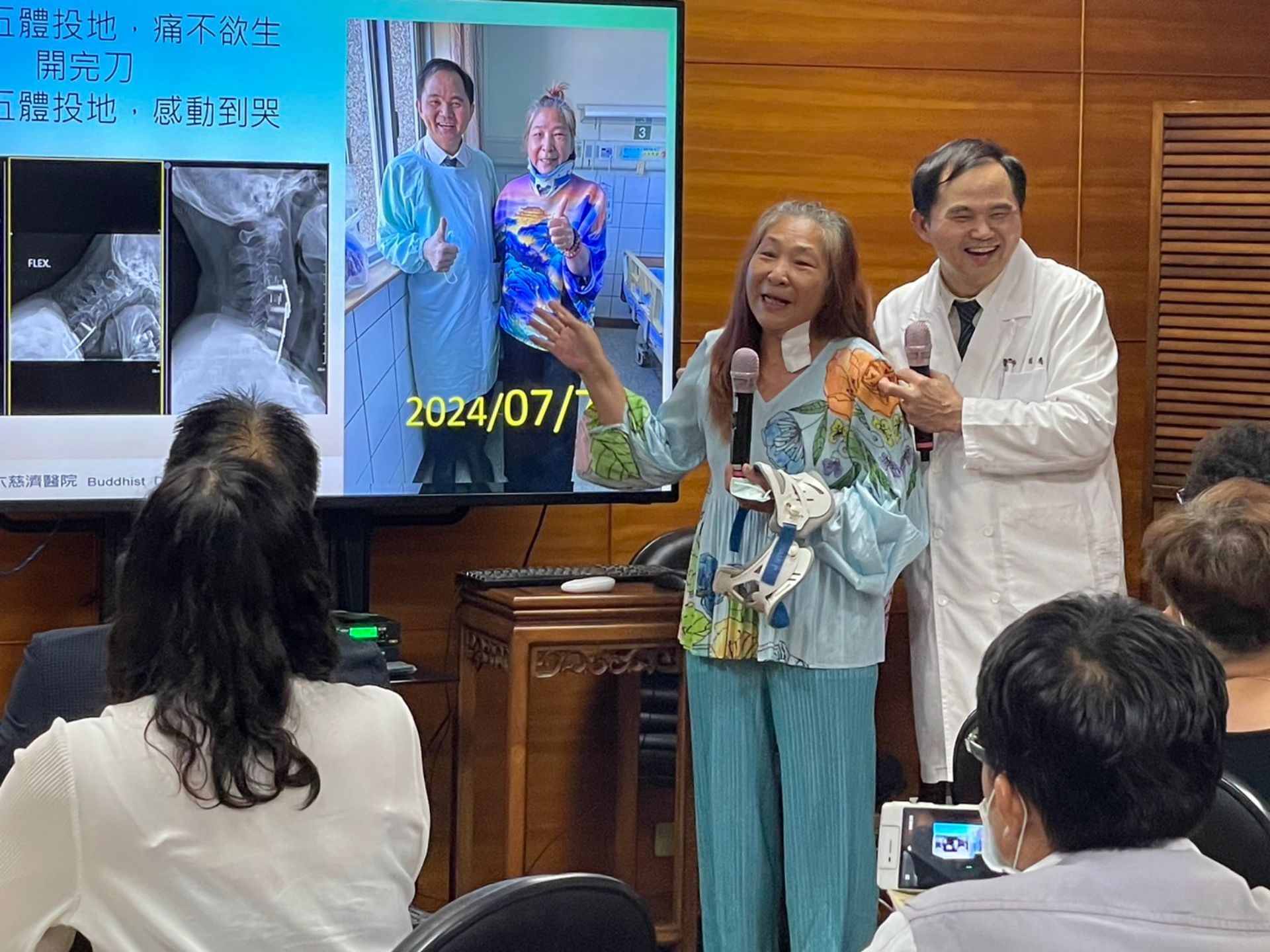 林女士感恩簡院長的治療，也感恩舉辦這個病友會，讓大家可以獲益。