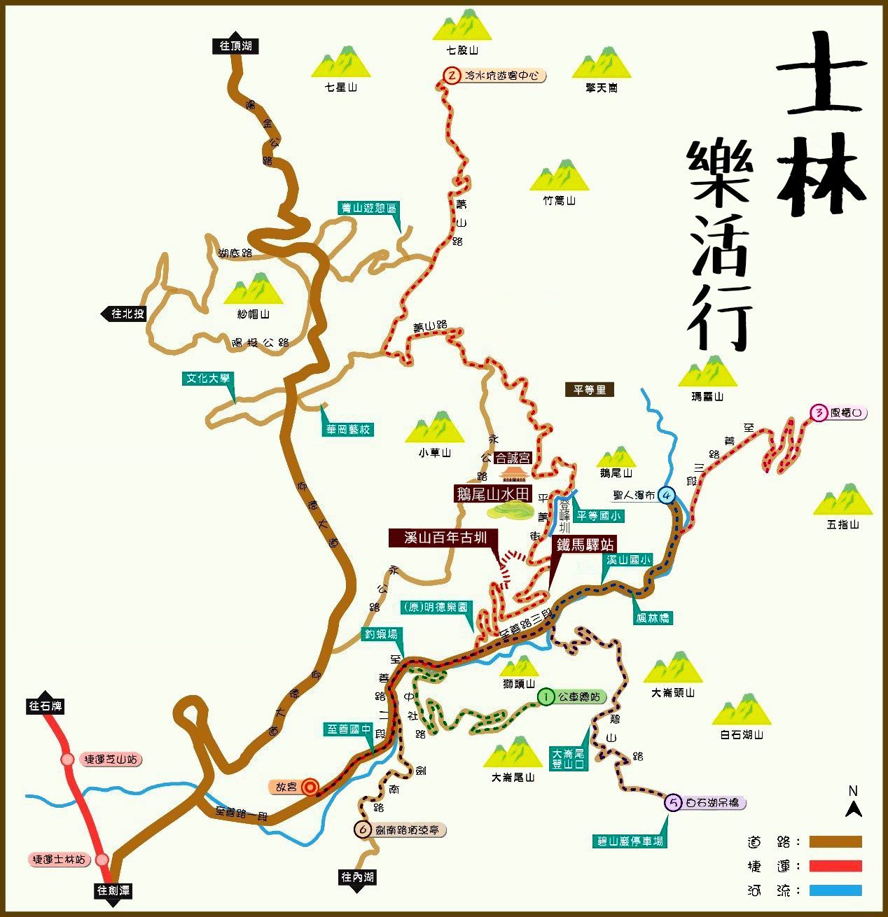 士林山區旅遊導覽路線圖