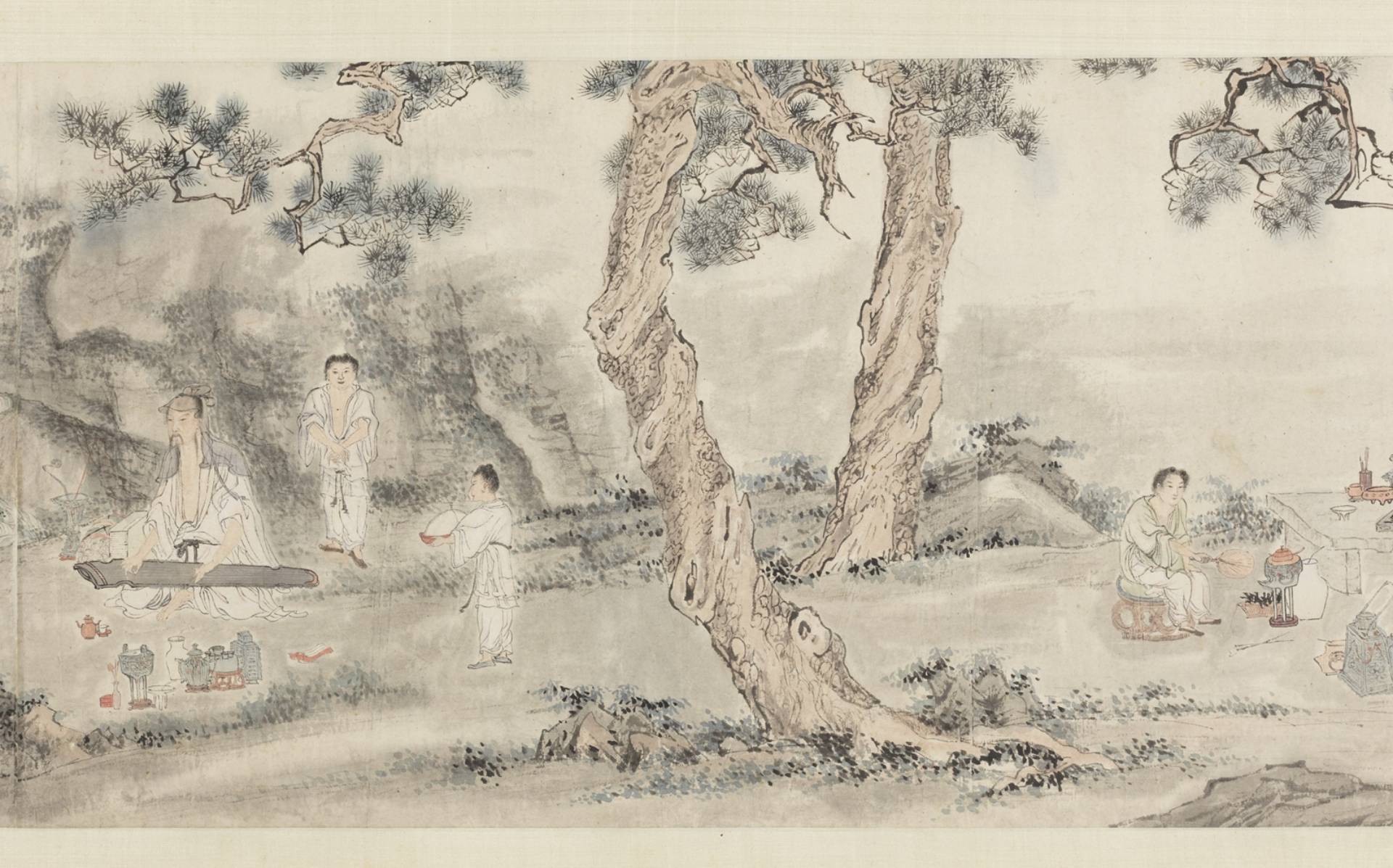 本次人氣國寶展展出重要古物-唐寅〈琴士圖〉