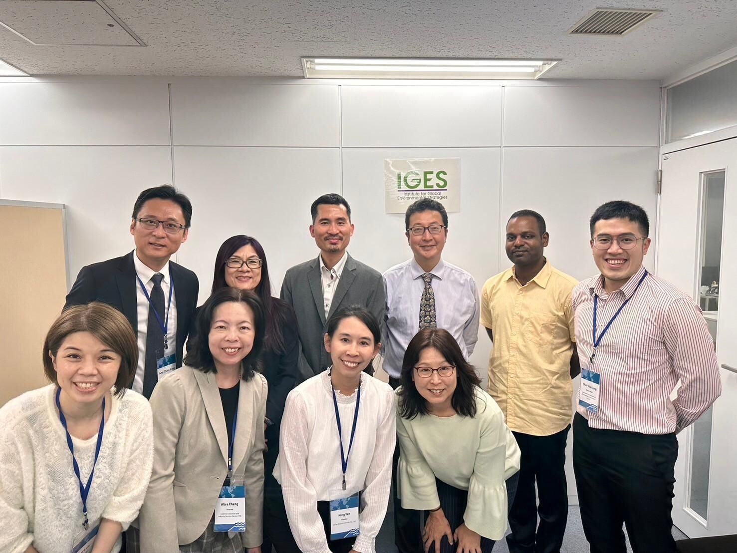 海委會代表團與IGES於交流會議後合影。