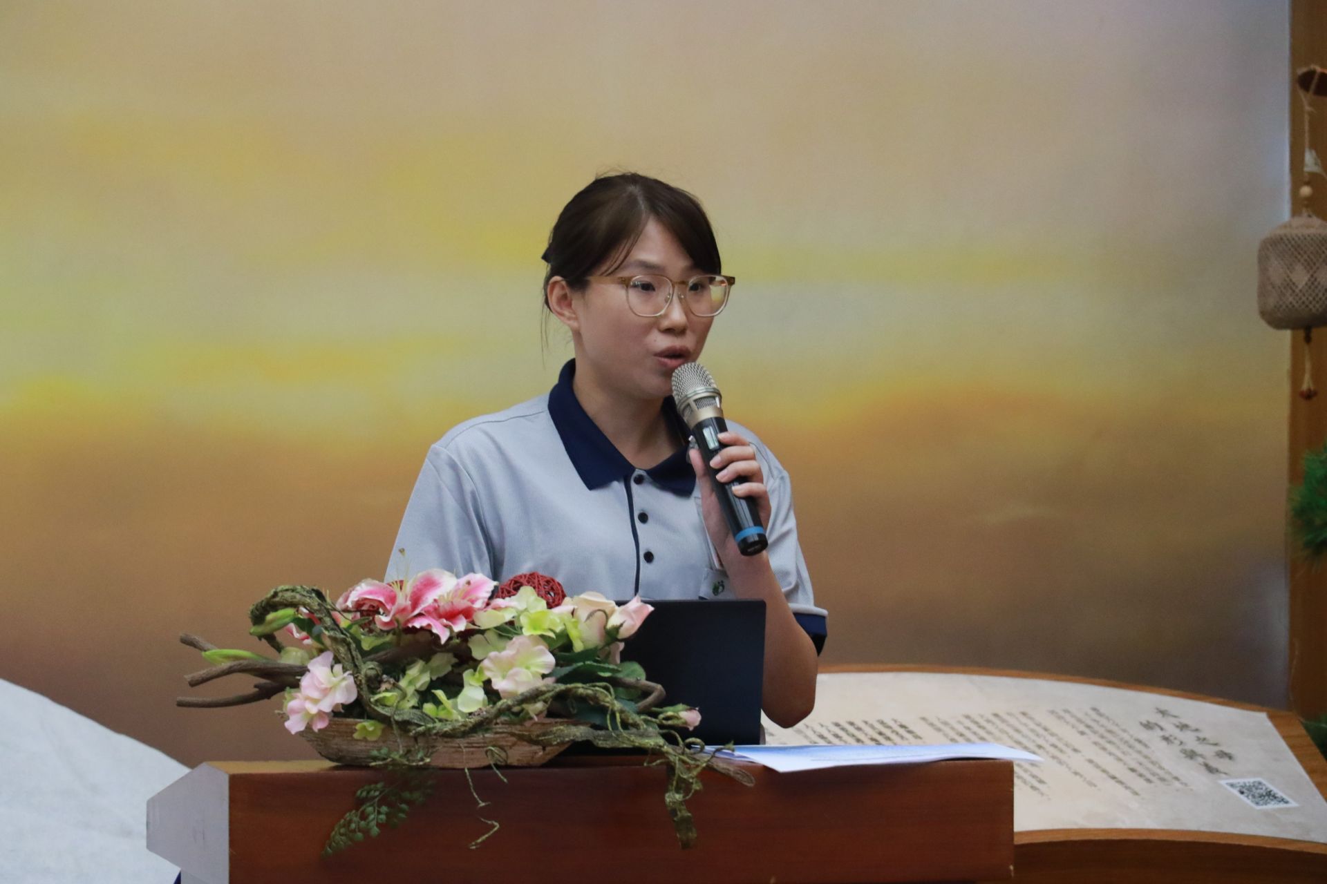 慈濟清水綜合長照機構主任呂怡靜強調「老有所用、發揮生命的良能」是清水日照中心宗旨。