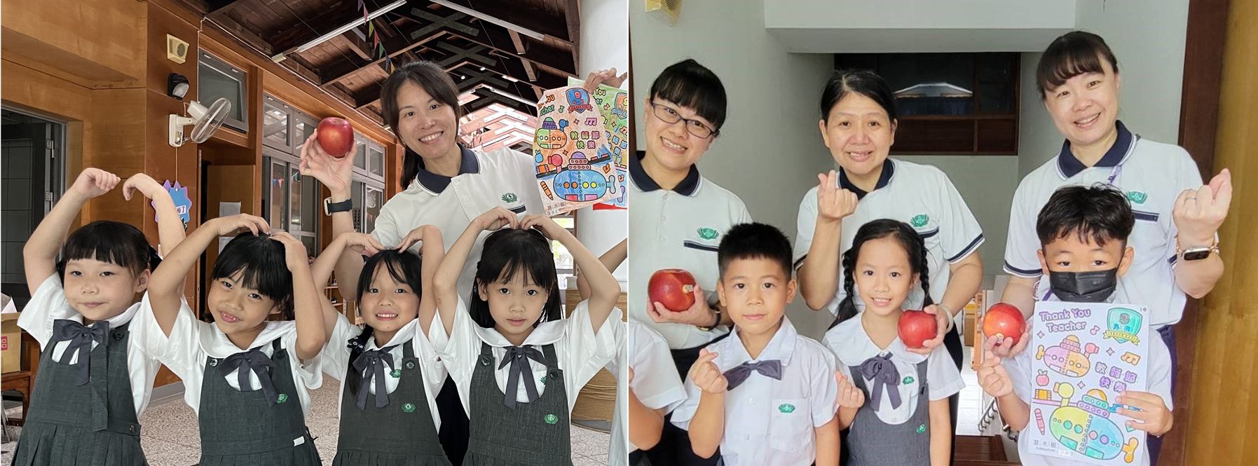 一年級學生也到幼兒園獻愛，感恩園長及老師們。