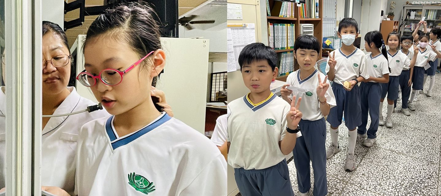 六年二班翁維妮透過廣播，感恩依潔老師在一年級時對自己的包容與給自己勇氣。