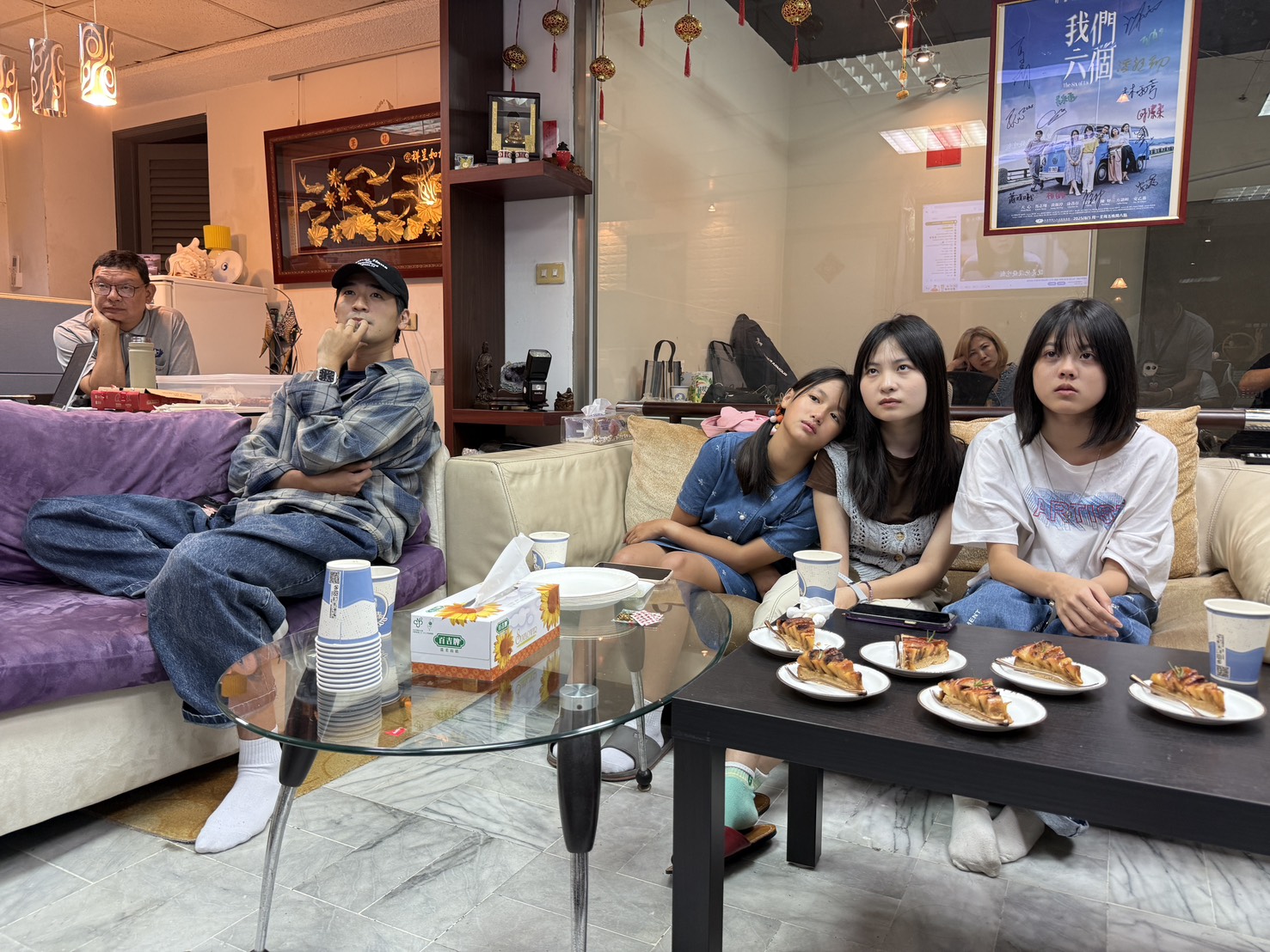 大愛劇《我們六個》首播共賞會。左起：涂善存、蕭晴曦、何潔柔、吳采庭。
