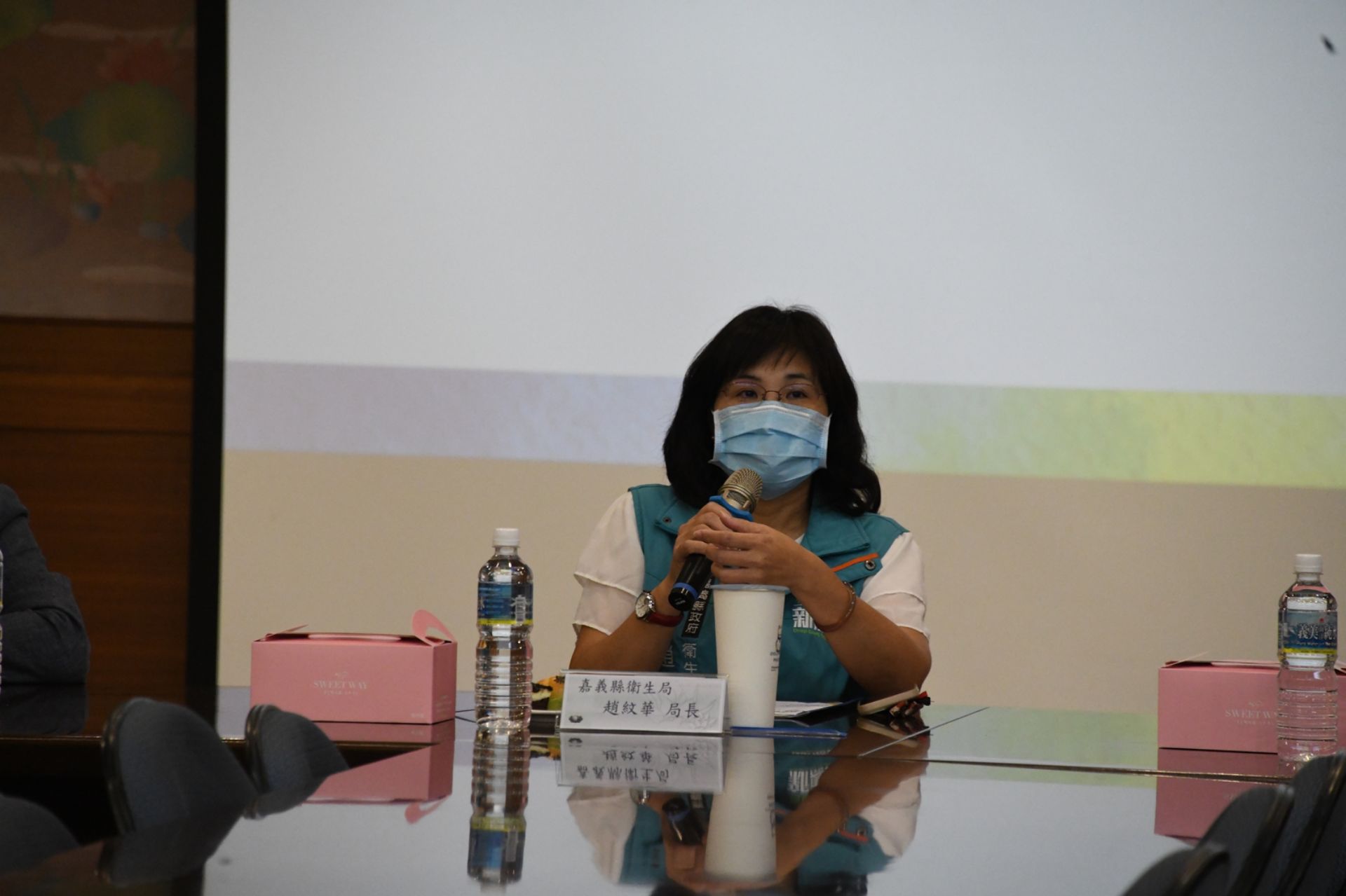 嘉義縣衛生局局長趙紋華到場關心演習過程